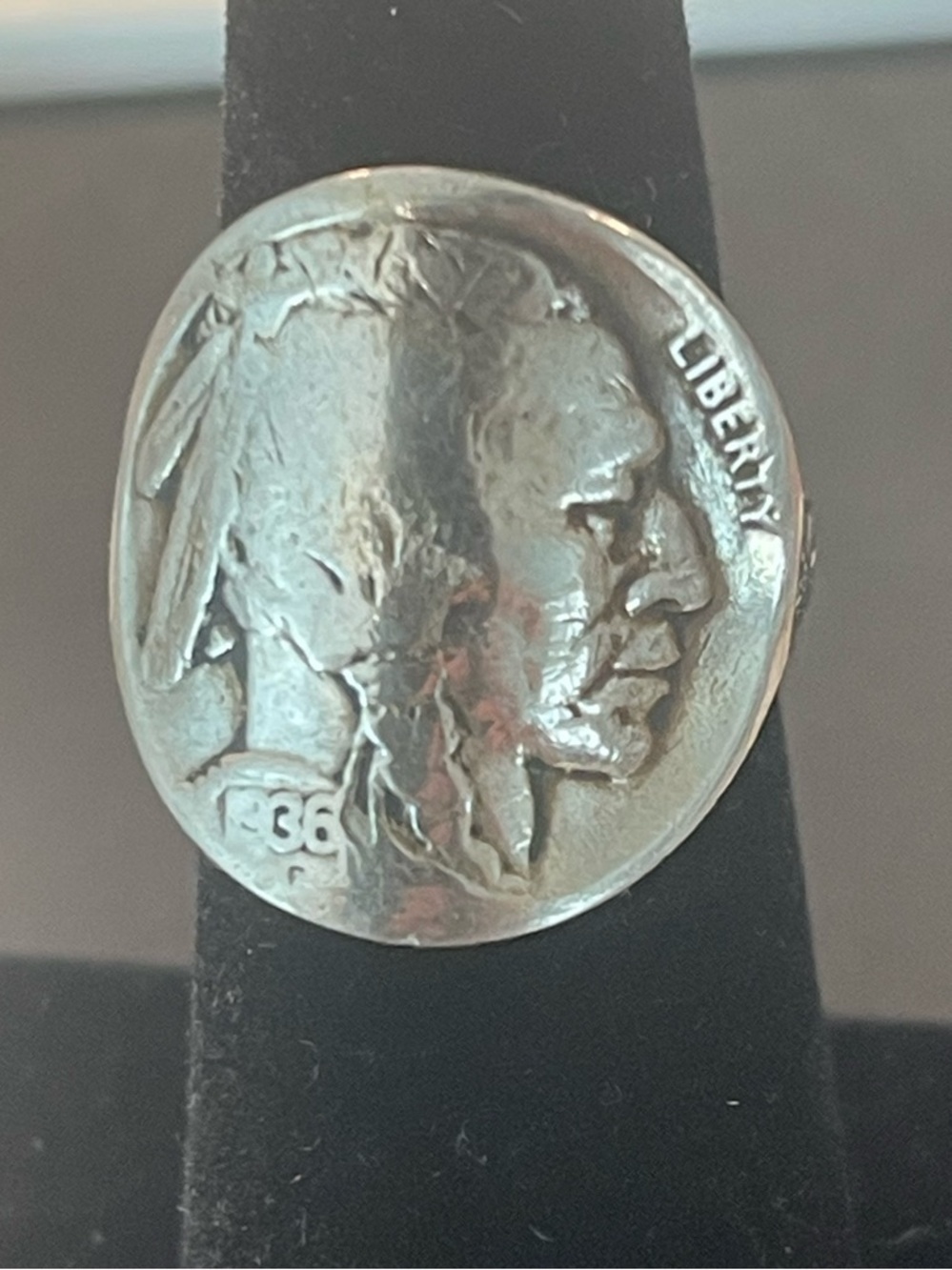 Buffalo Nickel Coin Ring in Silver-Tone
